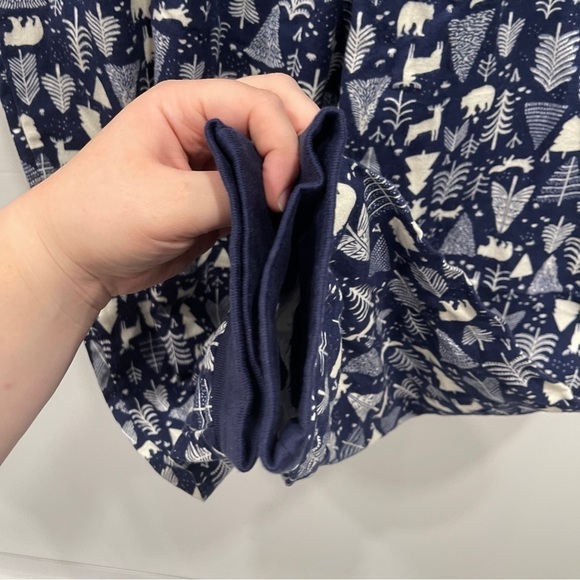 Old Navy Flannel Jogger Pajamas Blue Trees Bear Deer Size Large - Picture 6 of 9